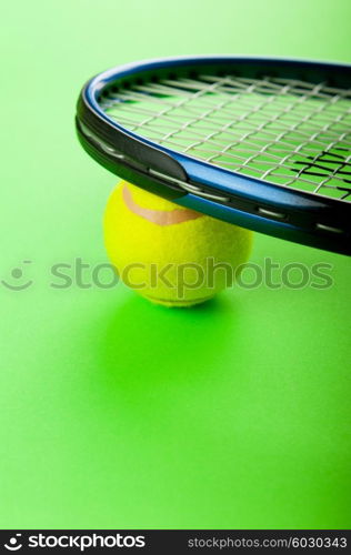 Tennis concept with balls and racket