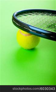 Tennis concept with balls and racket
