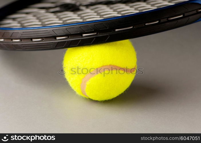 Tennis concept with balls and racket