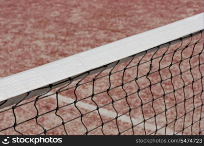 Tennis court net close up