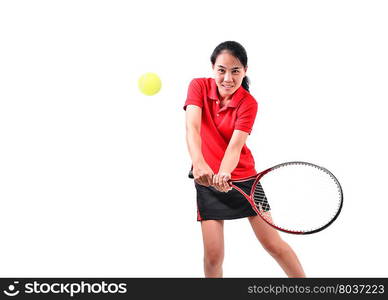 tennis player isolated on white background