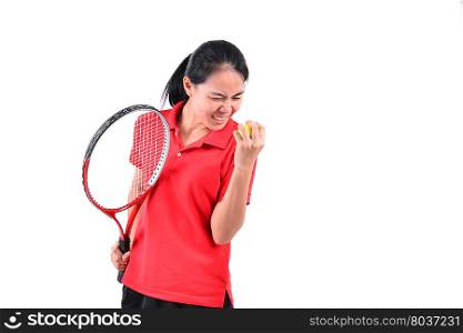 tennis player isolated on white background