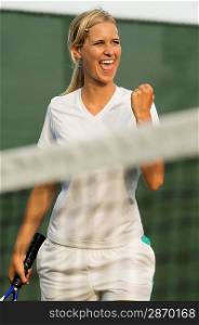 Tennis Player Pumping Her Fist
