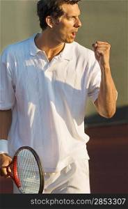 Tennis Player Pumping His Fist