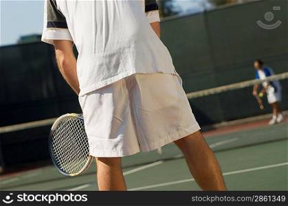 Tennis Player Waiting For Serve