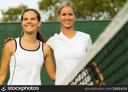 Tennis Players at Net After Match