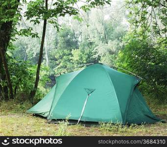 Tent in a forests campsite
