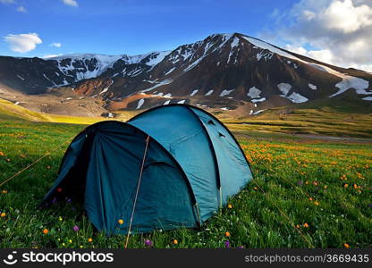 tent in mountains
