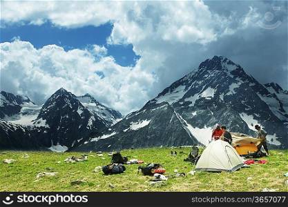 tent on grassland