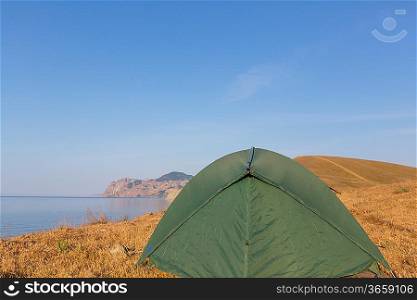 tent on sea coast