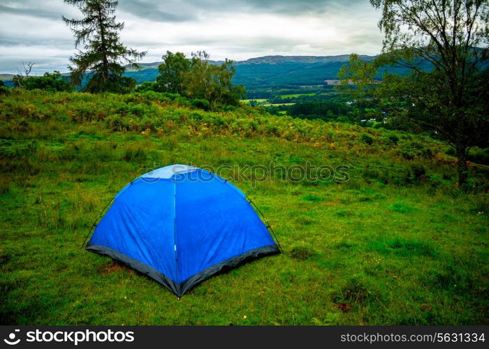 Tent pitched in the wild