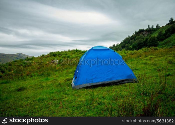 Tent pitched in the wild