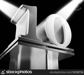 Tenth anniversary celebration shows celebrations and greetings for marriage. 10th year of marriage congratulation - 3d illustration