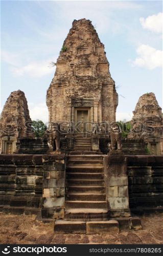 Teple and towers, Angkor, Cambodia