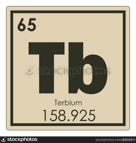 Terbium chemical element periodic table science symbol
