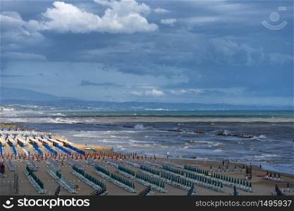 Termoli, Campobasso, Molise, Italy, and its beach at summer