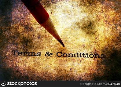 Terms and conditions grunge concept