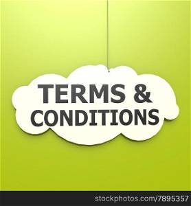 Terms and conditions word in green background