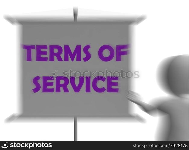 Terms Of Service Board Displaying Legality Conditions And Privacy