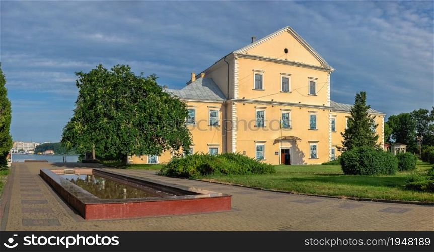 Ternopil, Ukraine 06.07.2021. Historical castle on the embankment of Ternopil, Ukraine, on a summer morning. Historical castle on the embankment of Ternopil, Ukraine
