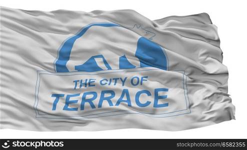 Terrace City Flag, Country Canada, British Columbia Province, Isolated On White Background. Terrace City Flag, Canada, British Columbia Province, Isolated On White Background