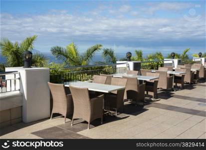 terrace with view at the island Gomera