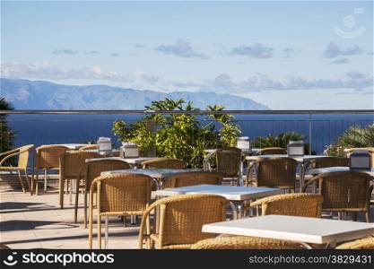terrace with view at the island Gomera