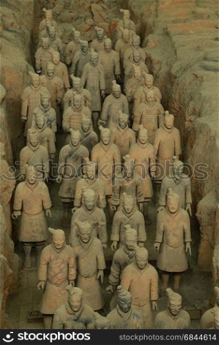 Terracotta army sculptures of Qin Shi Huang, the first Emperor of China