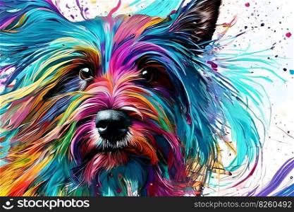 Terrier dog of different colors. Generative AI