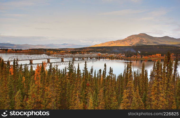 Teslin Lake bridge on Alaska Highway