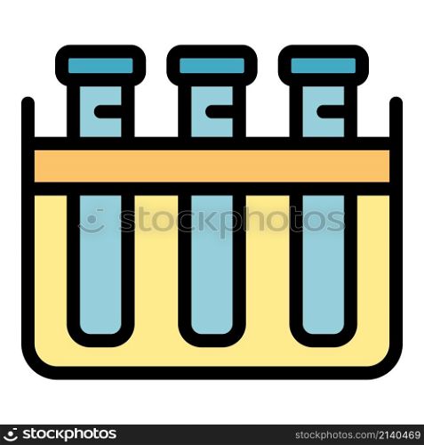 Test tubes icon. Outline test tubes vector icon color flat isolated. Test tubes icon color outline vector
