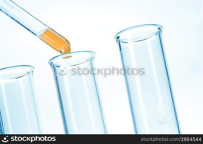 Test tubes on white background