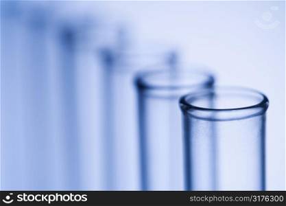 Test tubes with blue tint.