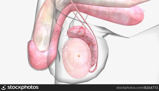 Testicular tumors are the most common type of solid cancerous tumors in men between the ages of 15 and 35. 3D rendering. Testicular tumors are the most common type of solid cancerous tumors in men between the ages of 15 and 35.