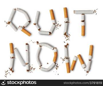 Text quit now made from broken cigarettes