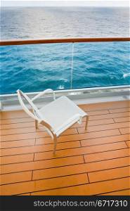 textile chair on balcony of sea cruise liner