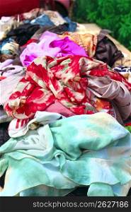 textile fabric colorful market bargain showcase outdoor