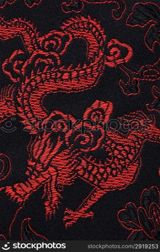 Textile with dragon on it