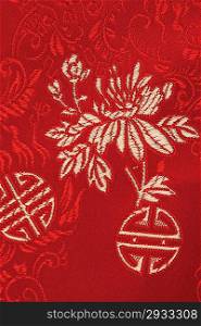 Textile with peony on it