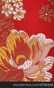 Textile with peony on it