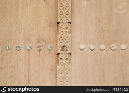 texture and abstract background line in oman old antique door