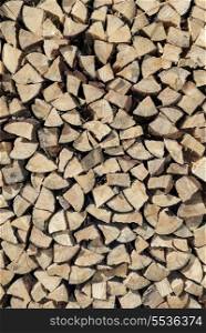 texture and background concept - stacked firewood