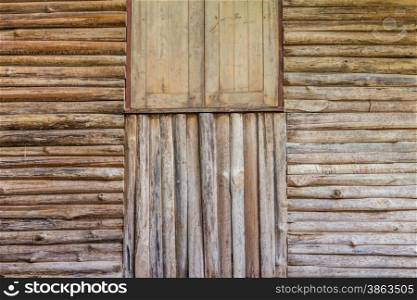 Texture and pattern of old log use as wall, background-vintage style