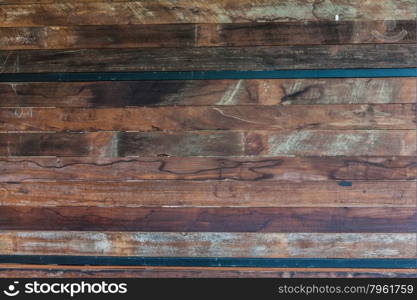 Texture and pattern of wooden wall with steel for use as background