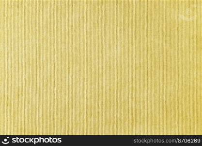 Texture background of velours yellow fabric. Upholstery velveteen texture fabric, corduroy furniture textile material, design interior, decor. Ridge fabric texture close up, backdrop, wallpaper.. Yellow velveteen upholstery fabric texture background.