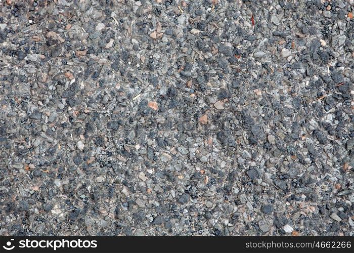 Texture detail of a road pavement with stones