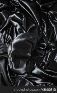 texture of a black silk close up