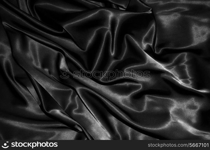 texture of a black silk close up