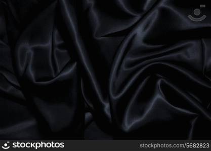 texture of a black silk close up