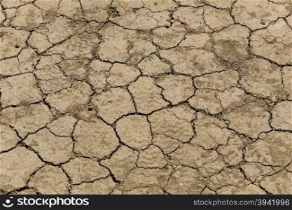 Texture of a dry and cracked land